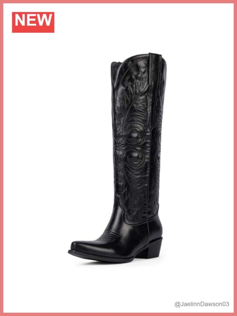 Women's Cowgirl Boots Knee High Western Boots Embroidered Pointed Toe